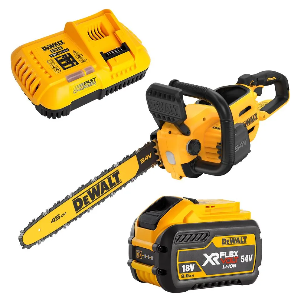 DeWalt 54V 9.0Ah FlexVolt Li-ion Cordless Brushless 450mm (18") Chainsaw Combo Kit DCMCS574X1-XE