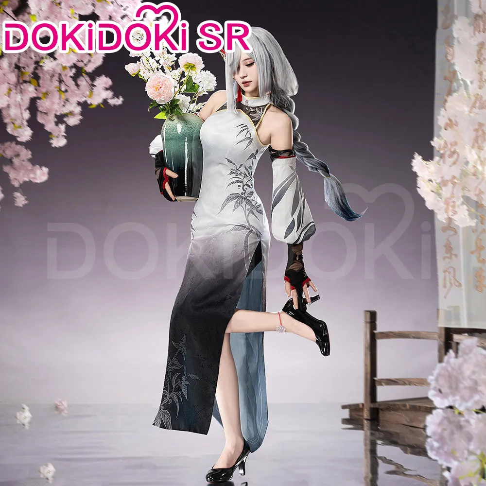 DokiDoki-SR Game Genshin Impact Cosplay Shenhe Costume Ink Wash Painting Doujin Cheongsam