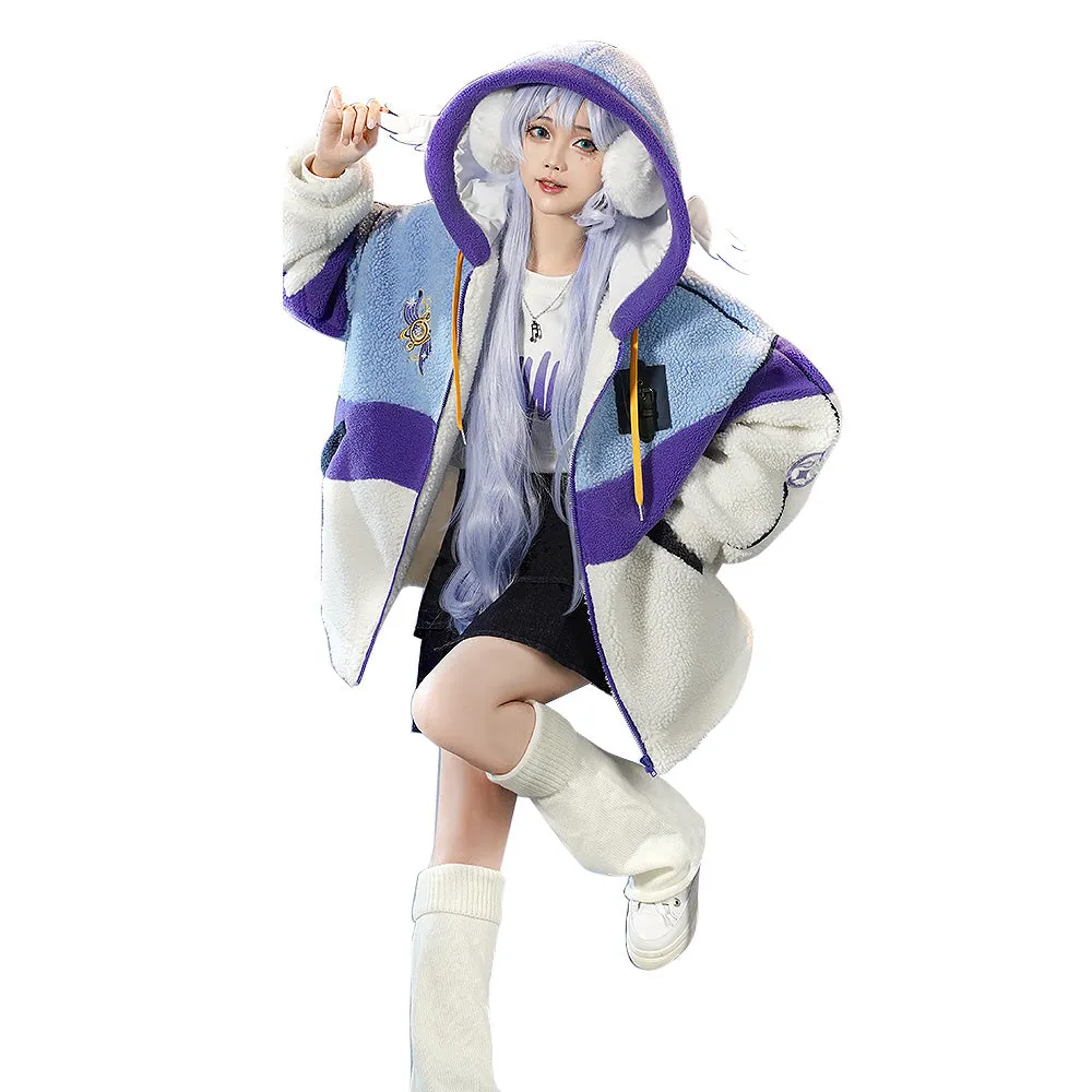 DokiDoki-SR Game Honkai: Star Rail Cosplay Costume Sparkle  / Robin Doujin The Dome of the Stars in Winter Plush Jacket Casual Wear