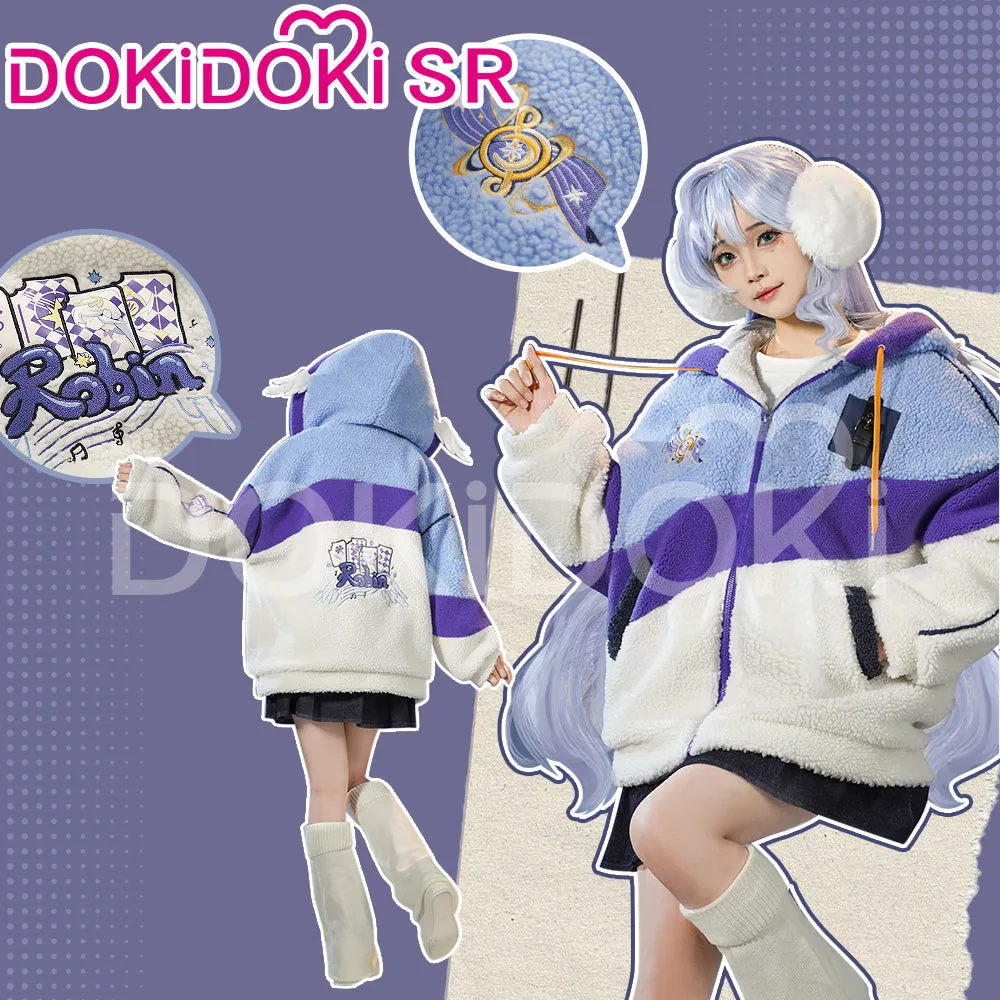 DokiDoki-SR Game Honkai: Star Rail Cosplay Costume Sparkle  / Robin Doujin The Dome of the Stars in Winter Plush Jacket Casual Wear