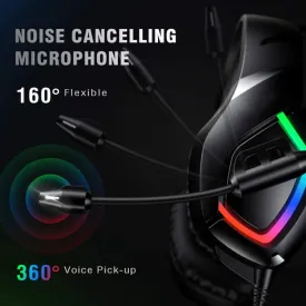 Doosl E80I Headphone Earbuds Audifonos 71 Surround Headset Gaming Wire Head Set With Mic RGB Light For PC PS5 Xbox One