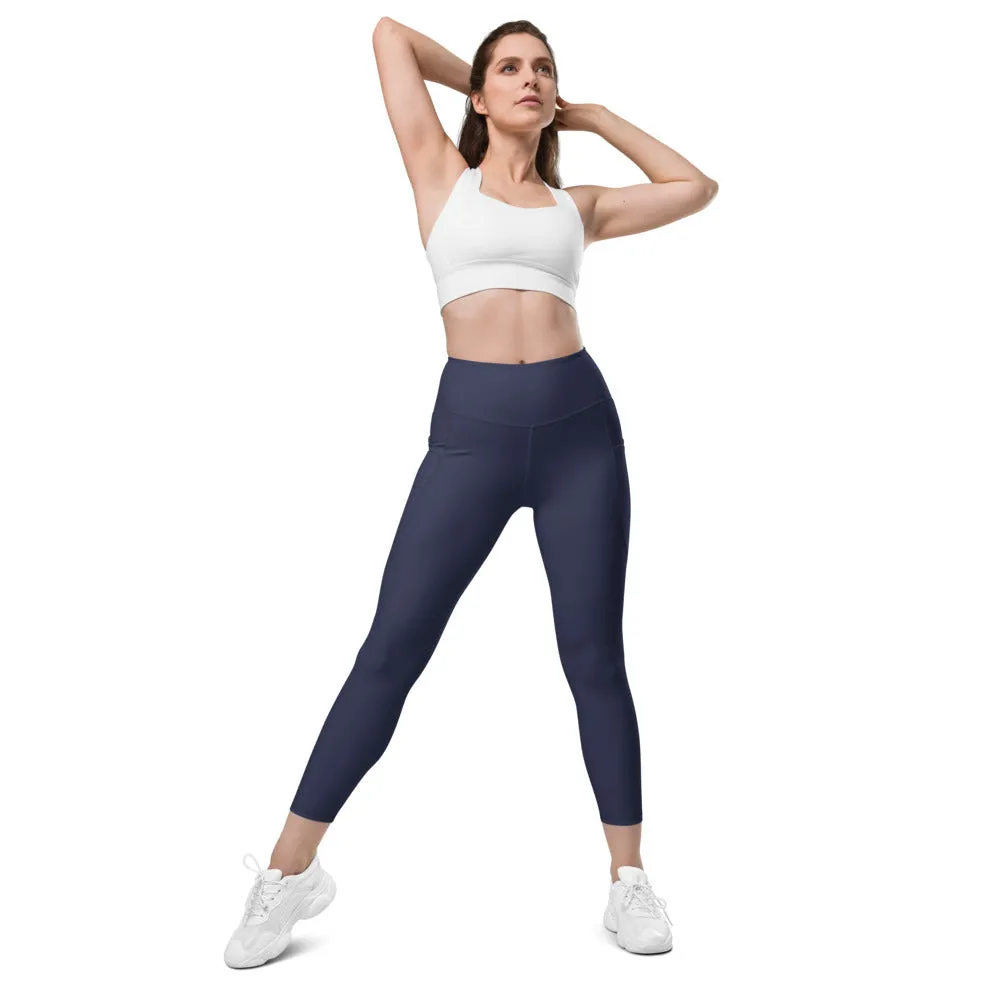 ELEVATED ESSENTIALS, THE PERFECT SIDE POCKET LEGGING NAVY BLUE