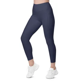 ELEVATED ESSENTIALS, THE PERFECT SIDE POCKET LEGGING NAVY BLUE