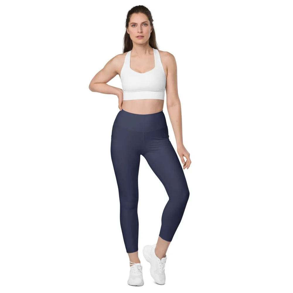 ELEVATED ESSENTIALS, THE PERFECT SIDE POCKET LEGGING NAVY BLUE