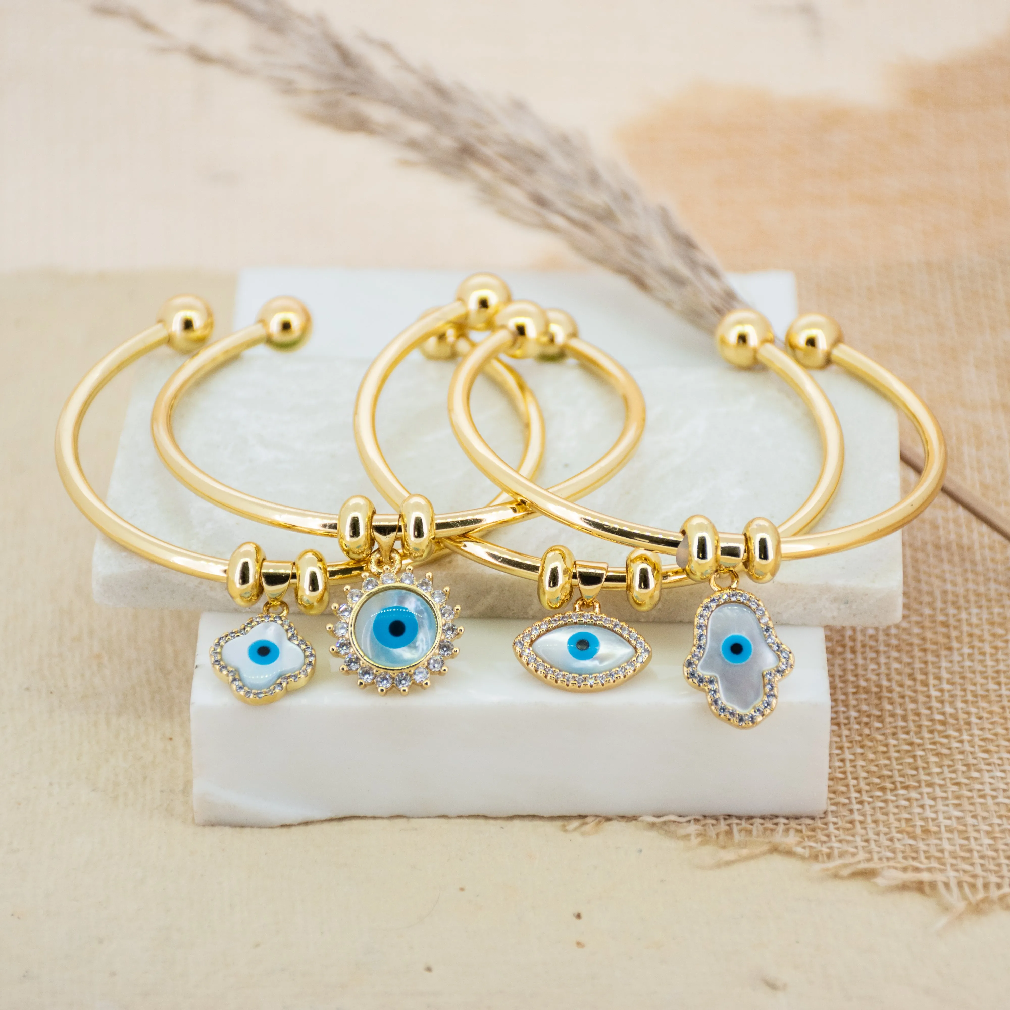 Evil Eye Charm Bangle