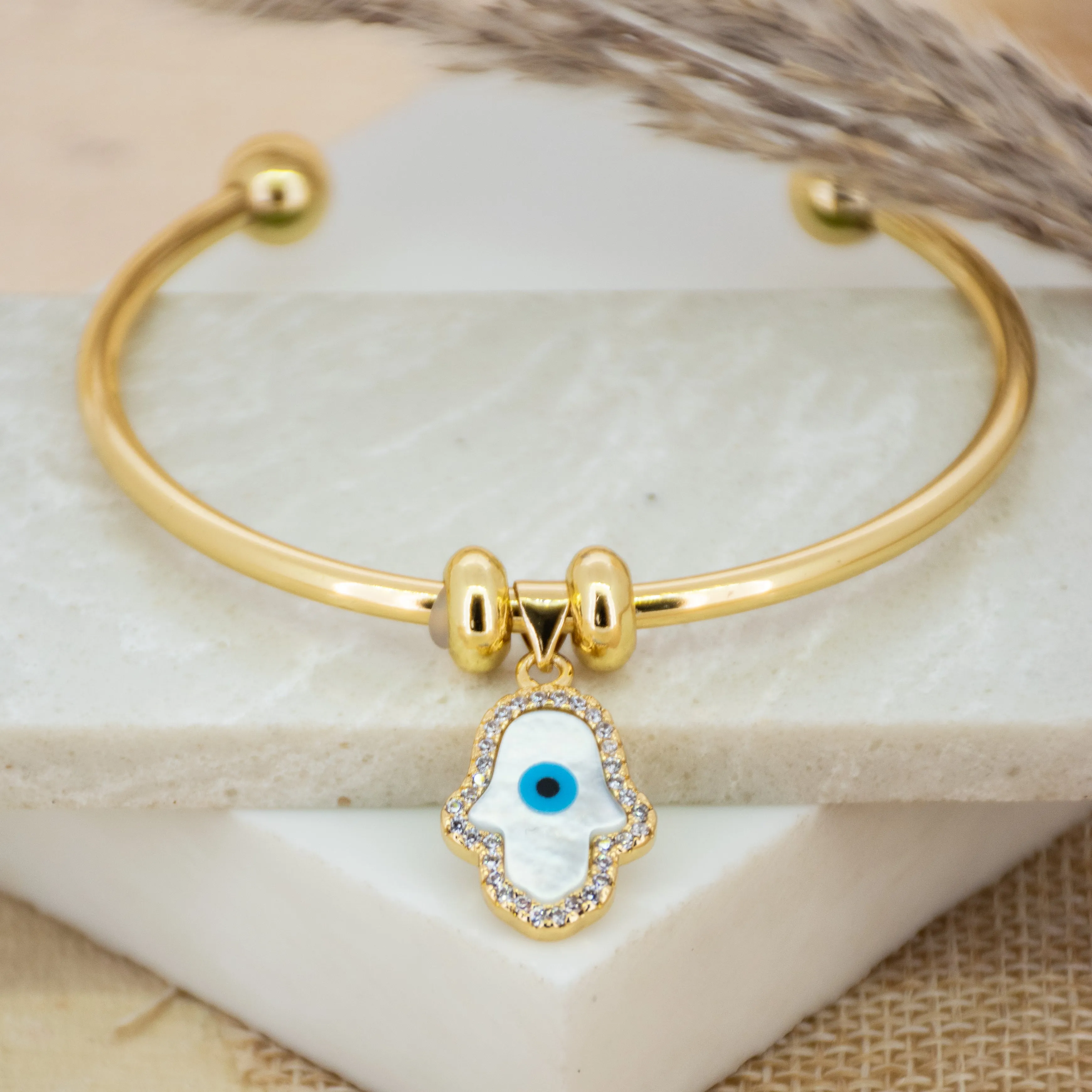 Evil Eye Charm Bangle