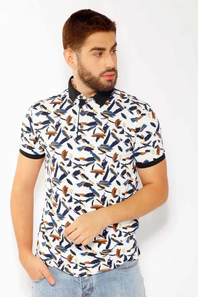 FALLING FEATHER MEN'S POLO TSHIRT