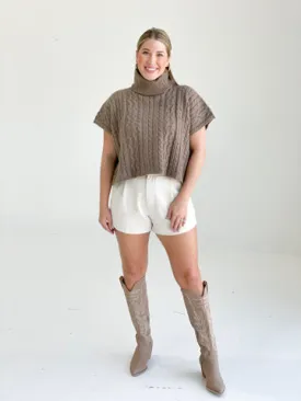 Giselle Sweater Top - Mocha