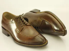 Handmade Men's Brown Color Leather Split Toe Lace Up Shoes, Men Designer Dress Formal Luxury Shoes