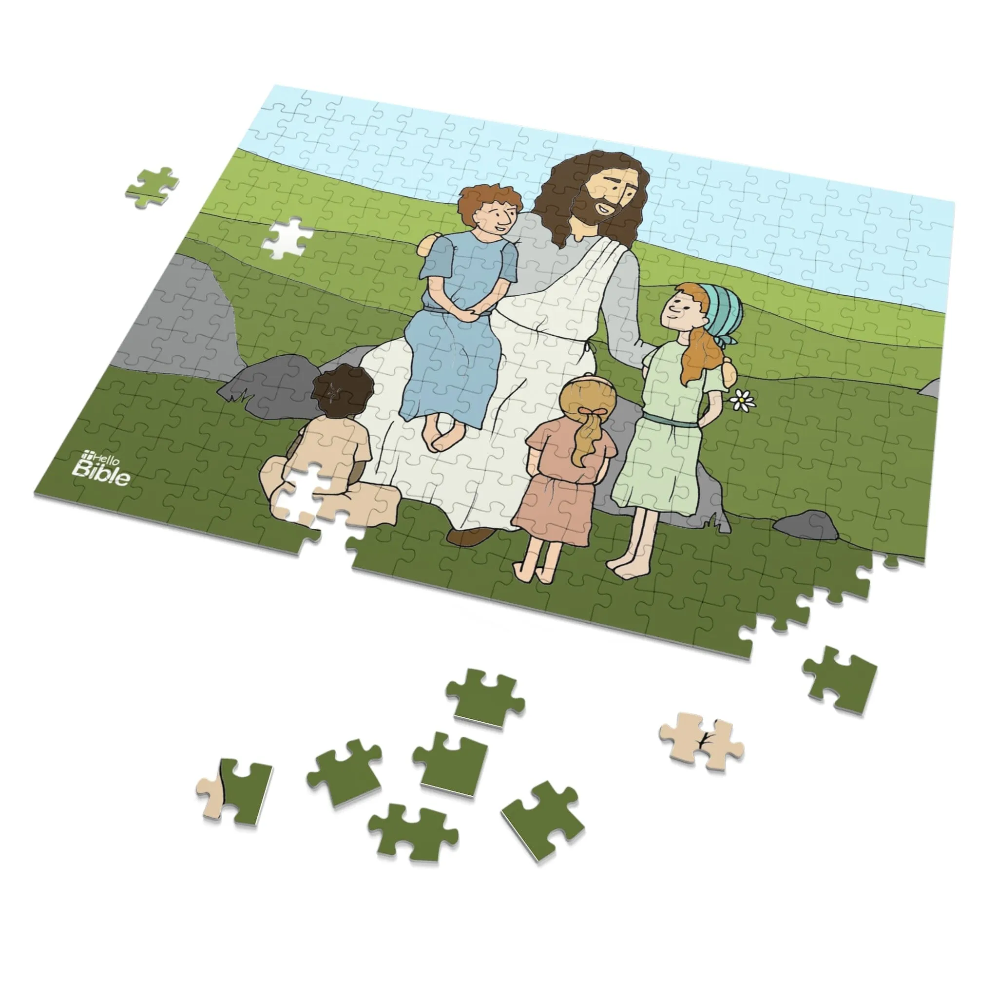 HelloBible Jesus and the Children Jigsaw Puzzle (110, 252, and 500 piece)