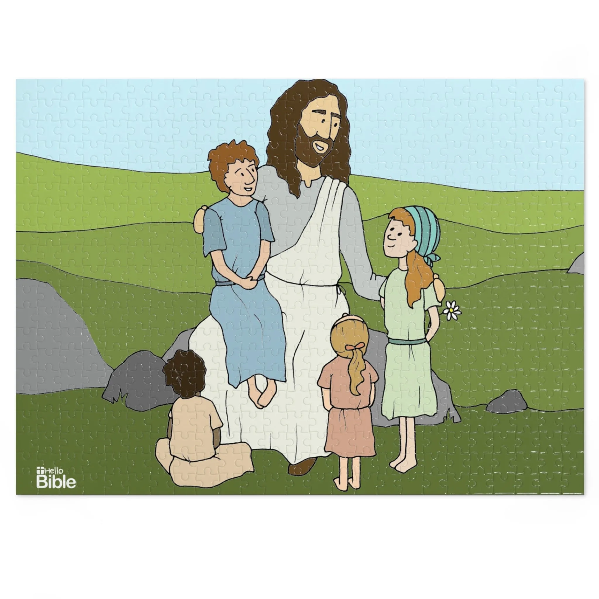 HelloBible Jesus and the Children Jigsaw Puzzle (110, 252, and 500 piece)