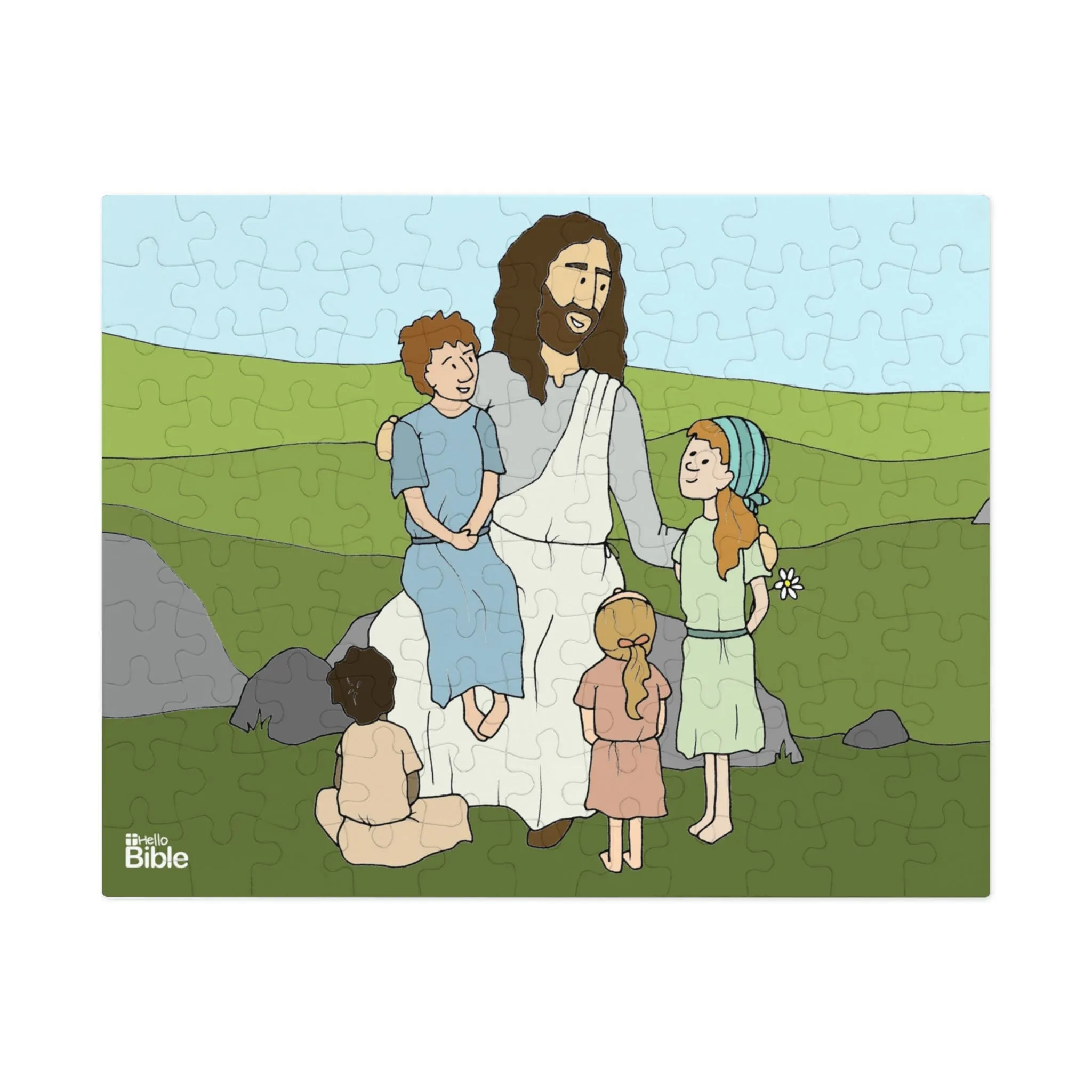 HelloBible Jesus and the Children Jigsaw Puzzle (110, 252, and 500 piece)