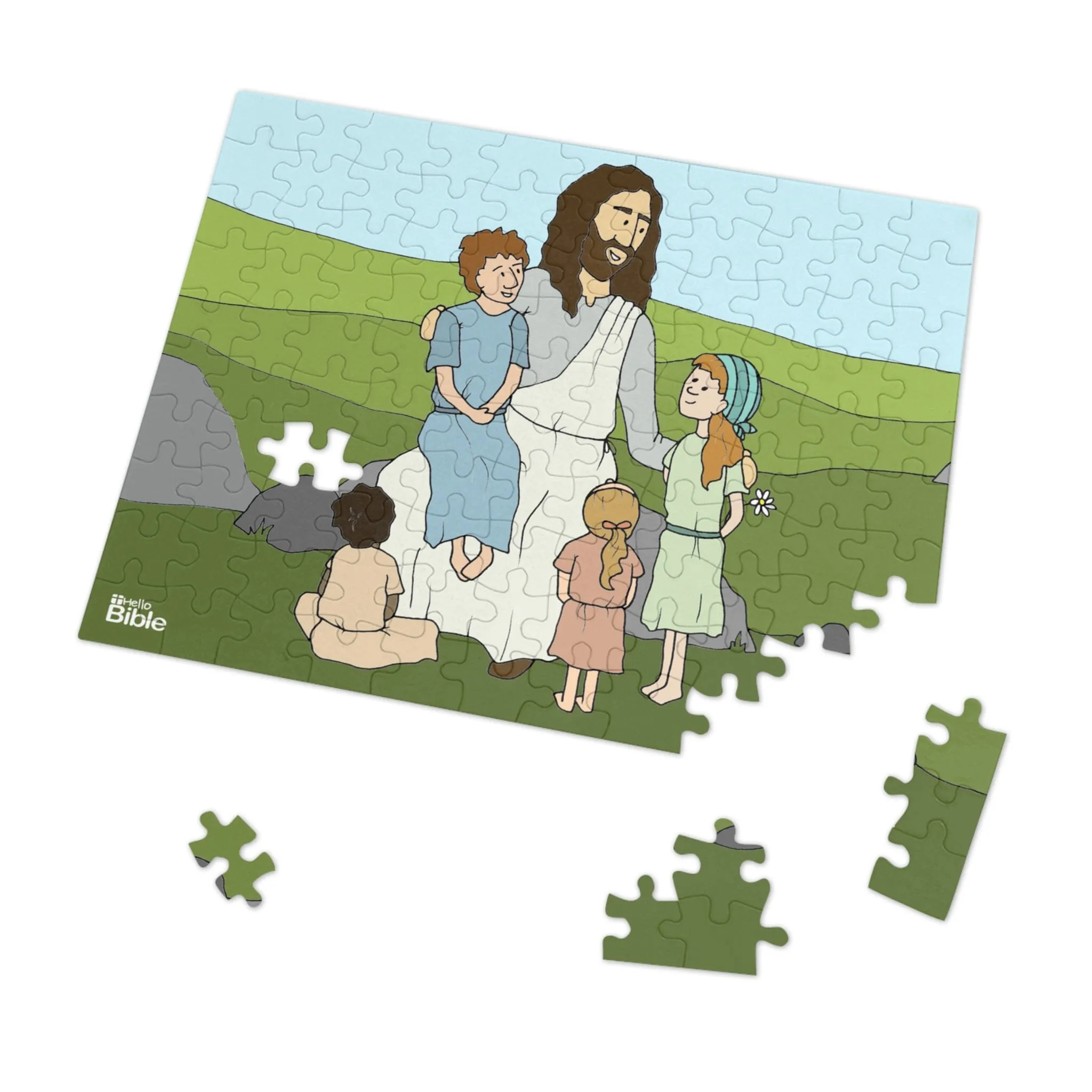 HelloBible Jesus and the Children Jigsaw Puzzle (110, 252, and 500 piece)