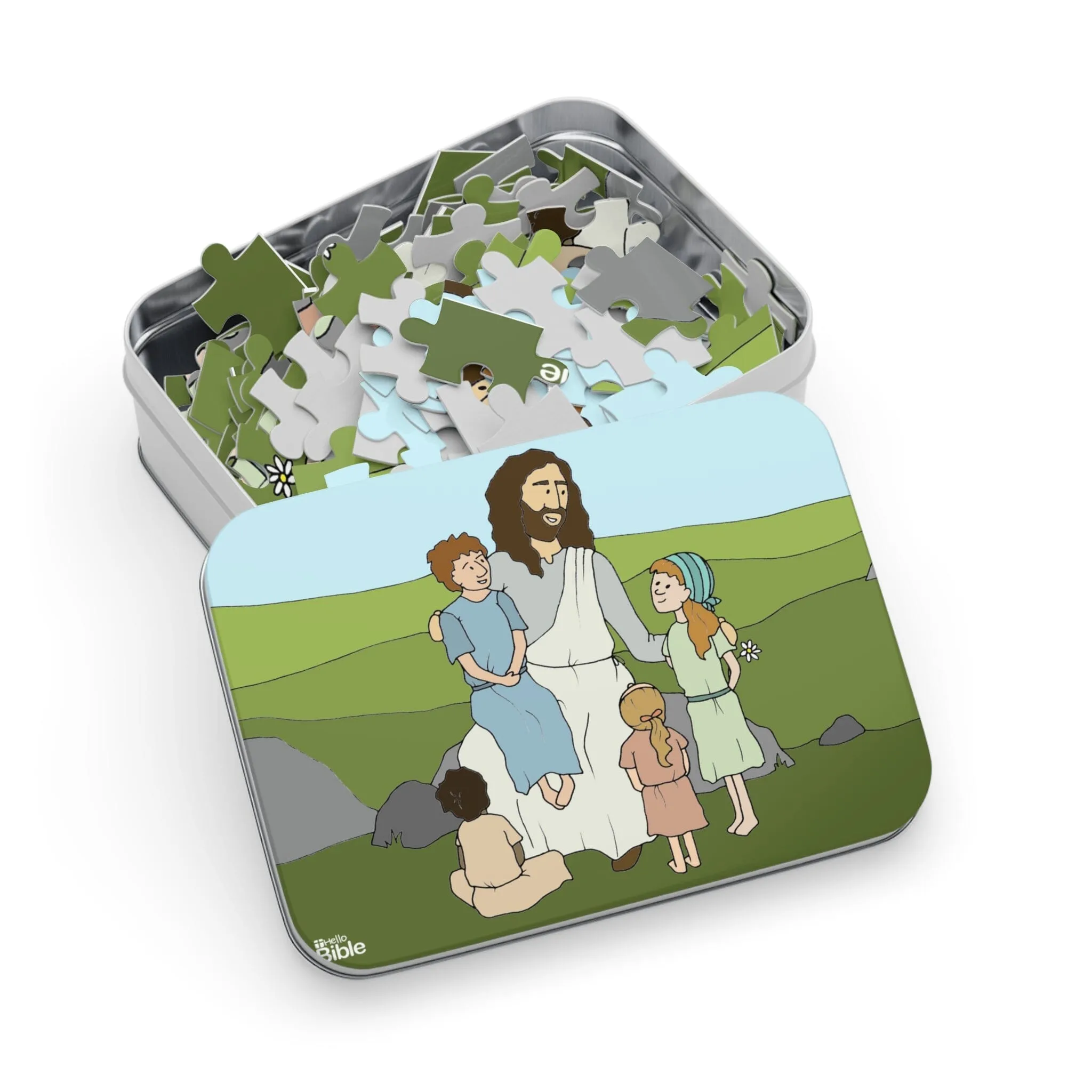 HelloBible Jesus and the Children Jigsaw Puzzle (110, 252, and 500 piece)