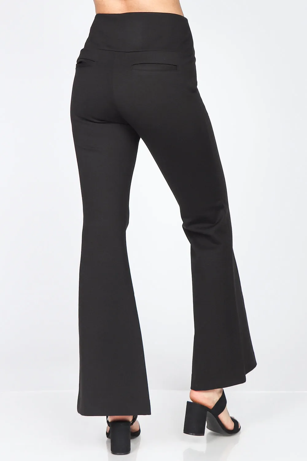 High Waist Ponte Bell Bottom Pants