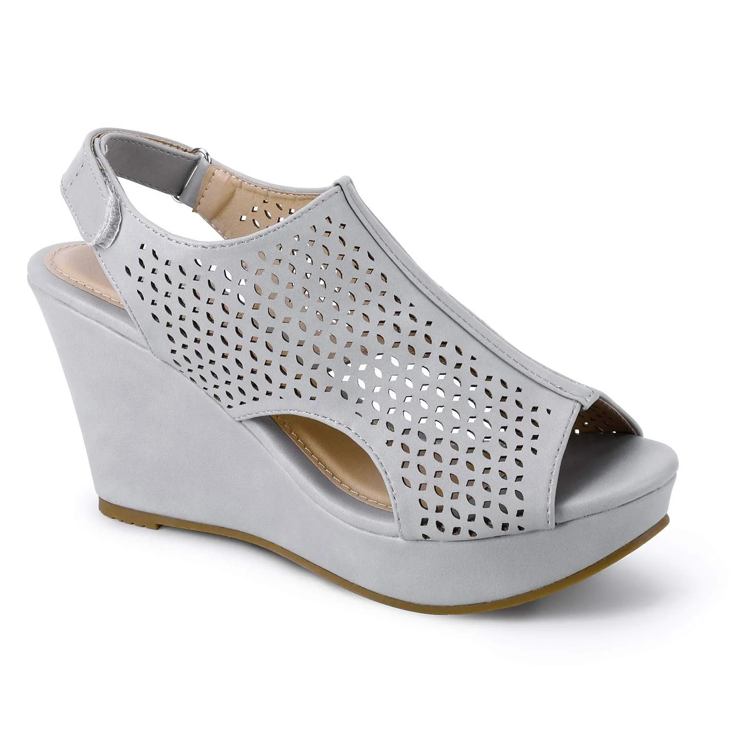 Hollow Peep Toe Wedge Sandal