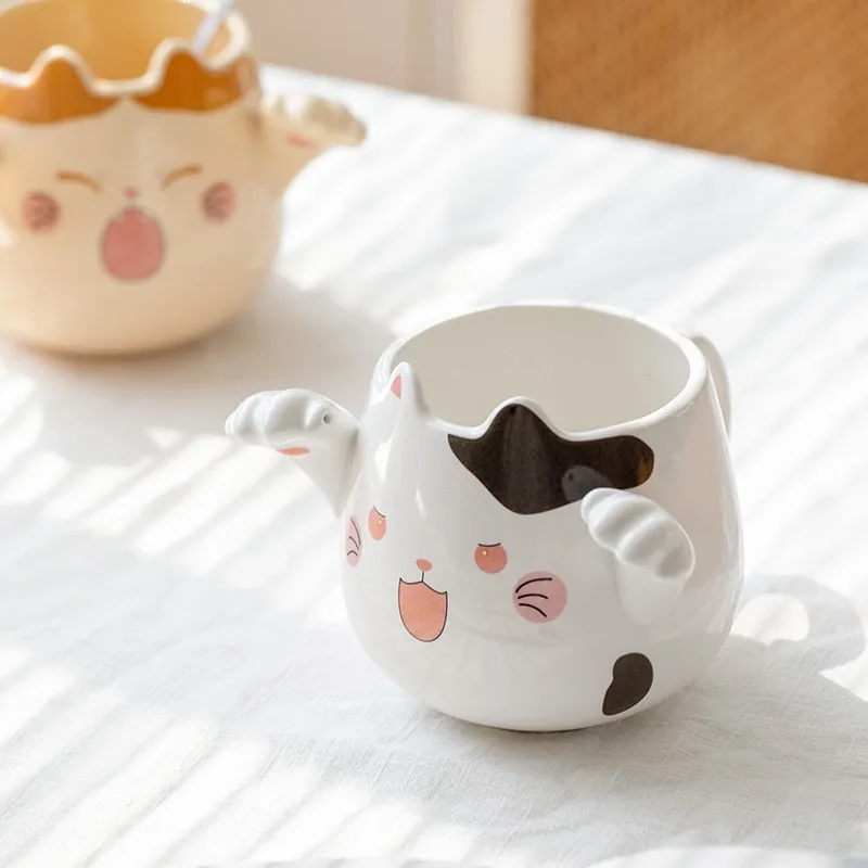 Kawaii Cute Cat Mug With Spoon