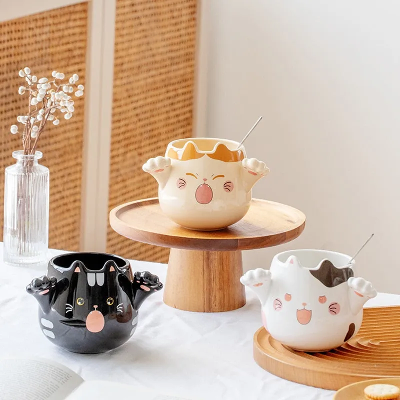 Kawaii Cute Cat Mug With Spoon