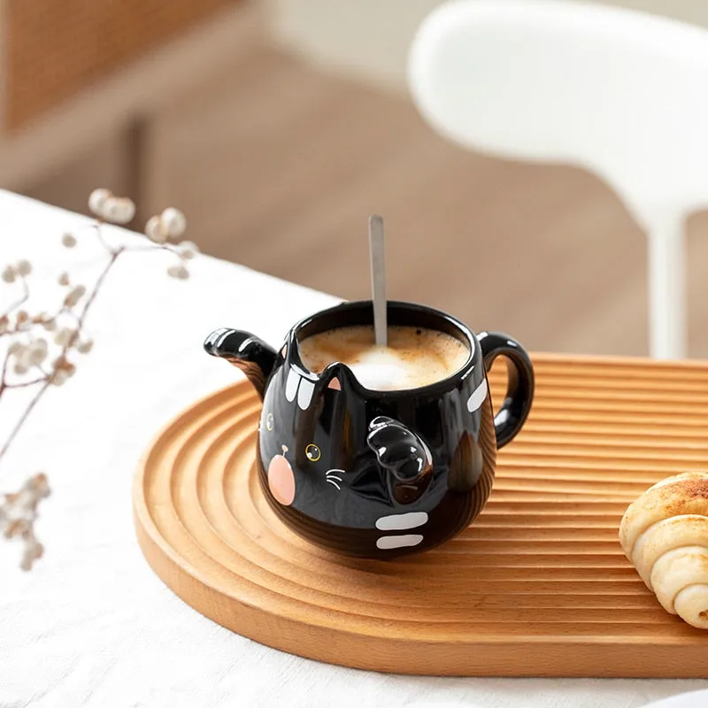 Kawaii Cute Cat Mug With Spoon