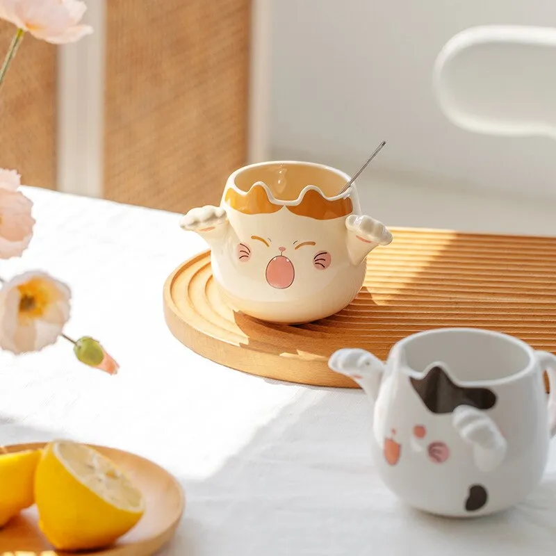 Kawaii Cute Cat Mug With Spoon