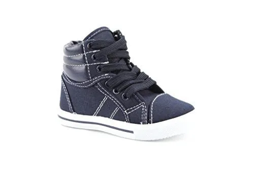 Kids 8081-I Toddlers Canvas High Top Lace Up Fashion Sneakers