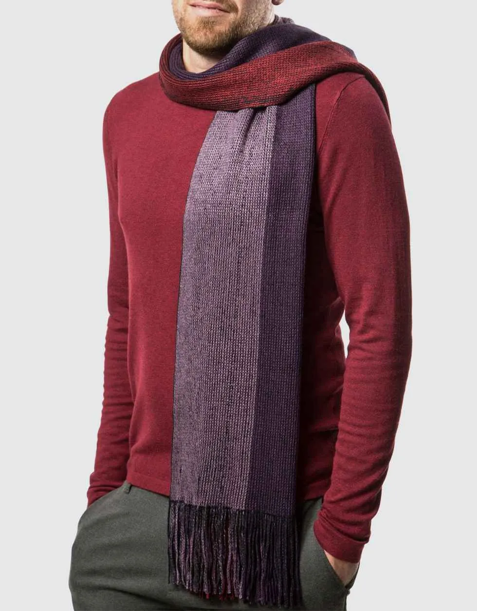 King Striped Knit Scarf