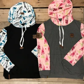 Lightweight Sleeve Print Hoodie