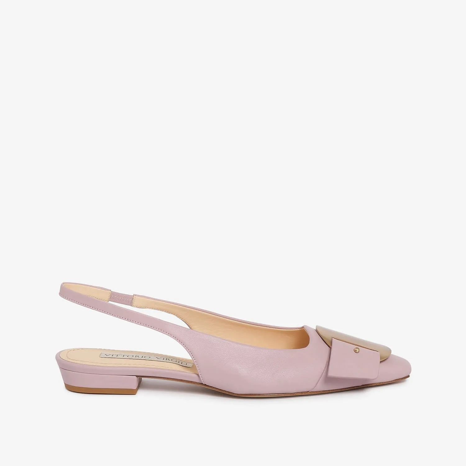 Lilac women's leather sling back ballet flat