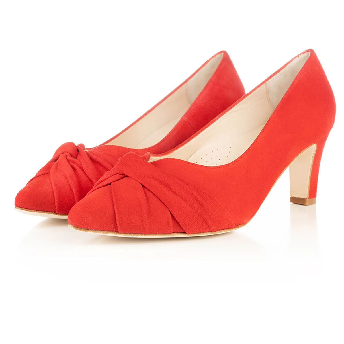 Lola Extra-Wide Fit Court Shoe – Red Suede