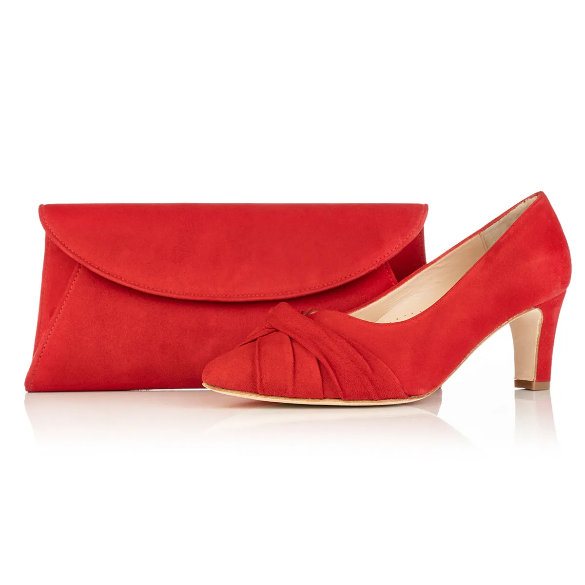 Lola Extra-Wide Fit Court Shoe – Red Suede