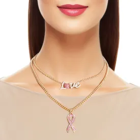 Love Pink Ribbon Chain