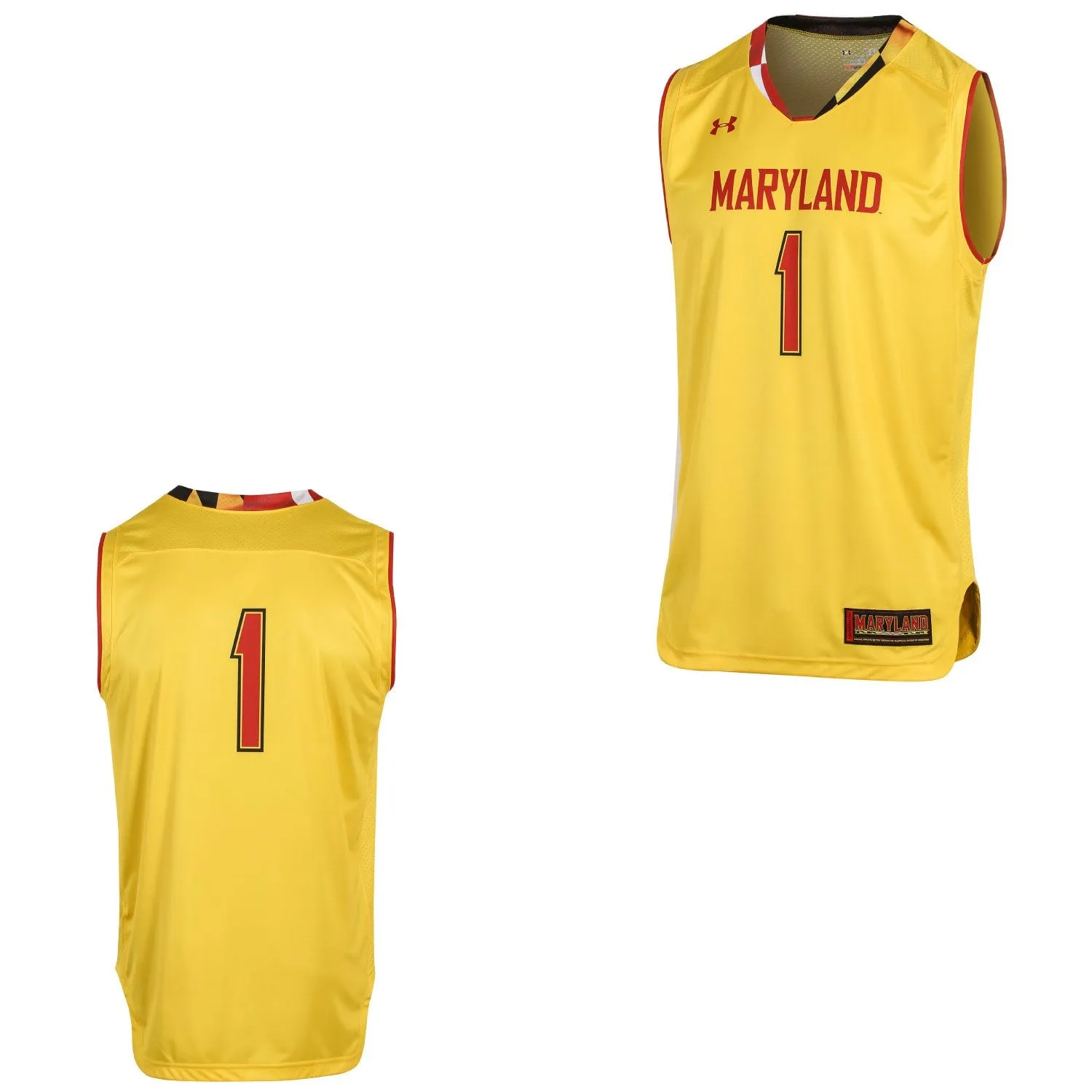 Maryland Terrapins Under Armour Gold #1 On-Court Basketball Replica Jersey