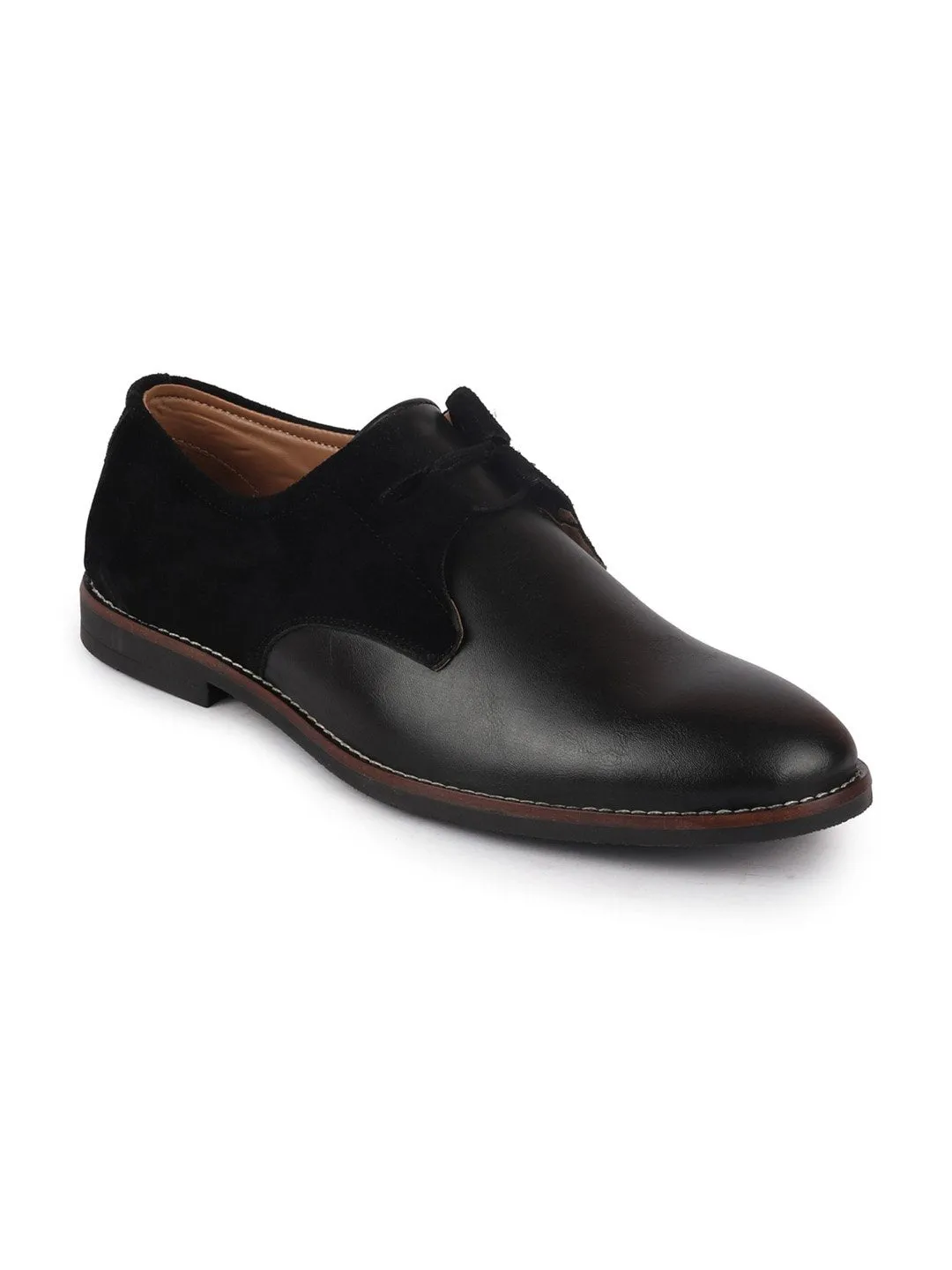 Men Black Formal Leather Lace Up Oxford Shoes with TPR Welted Sole