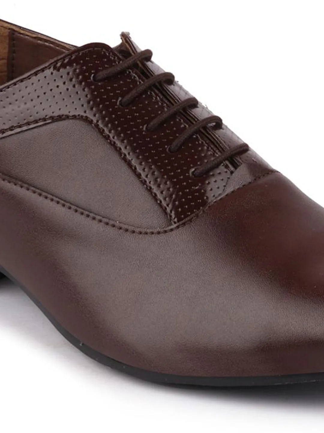 Men Brown Formal Lace-Up Oxford Shoes