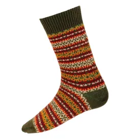 Men's Fair Isle Socks - Spruce Green