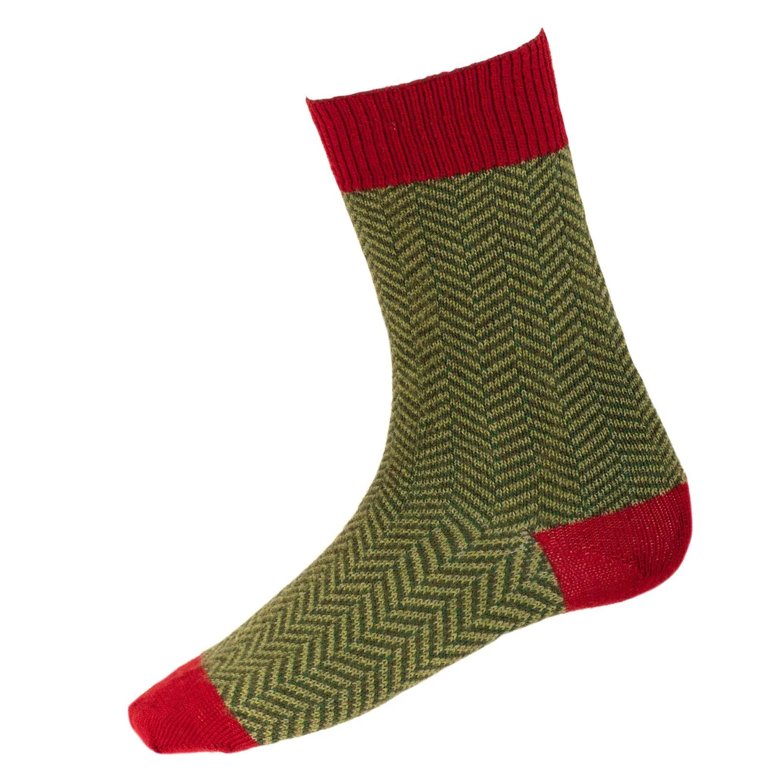 Men's Herringbone Socks - Brick Red