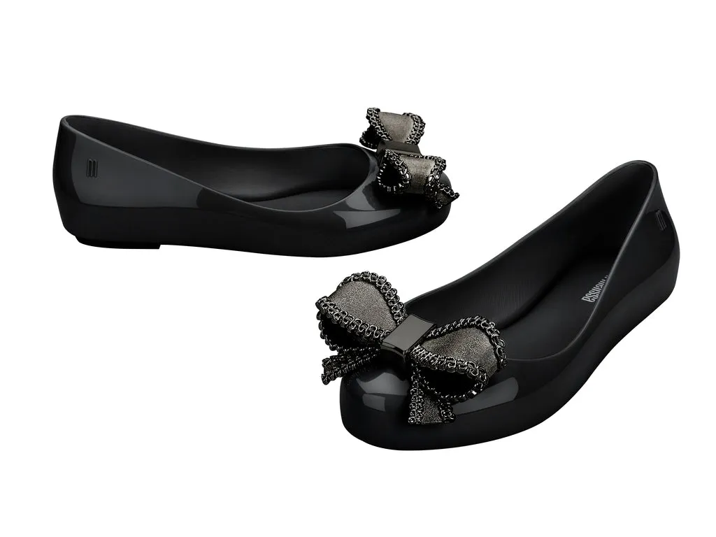 Mini Melissa Sweet Love Black Ballerinas For Kids