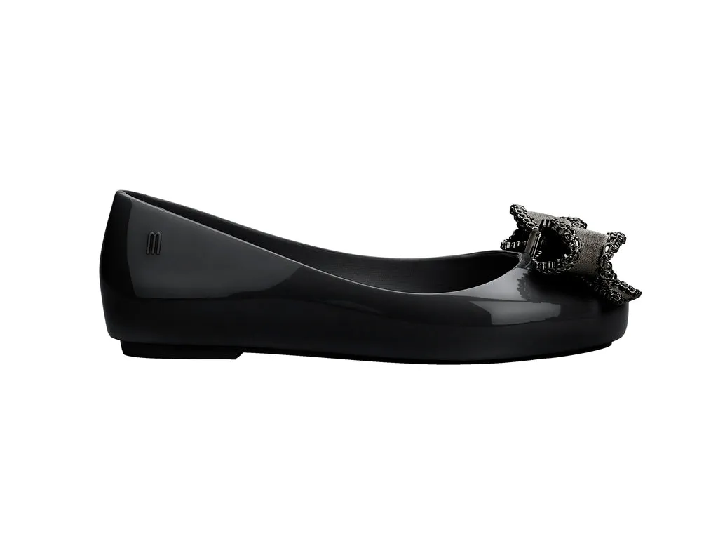 Mini Melissa Sweet Love Black Ballerinas For Kids