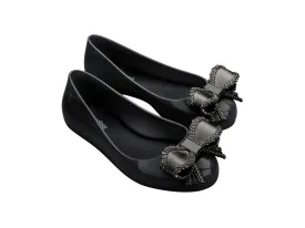 Mini Melissa Sweet Love Black Ballerinas For Kids