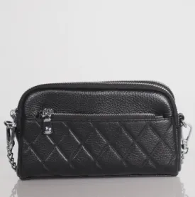 Minx Dial Up Black Leather Bag