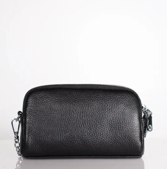 Minx Dial Up Black Leather Bag