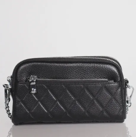 Minx Dial Up Black Leather Bag