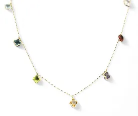 MULTI COLOR STONES IN JAPAN SETTINGS NECKLACE