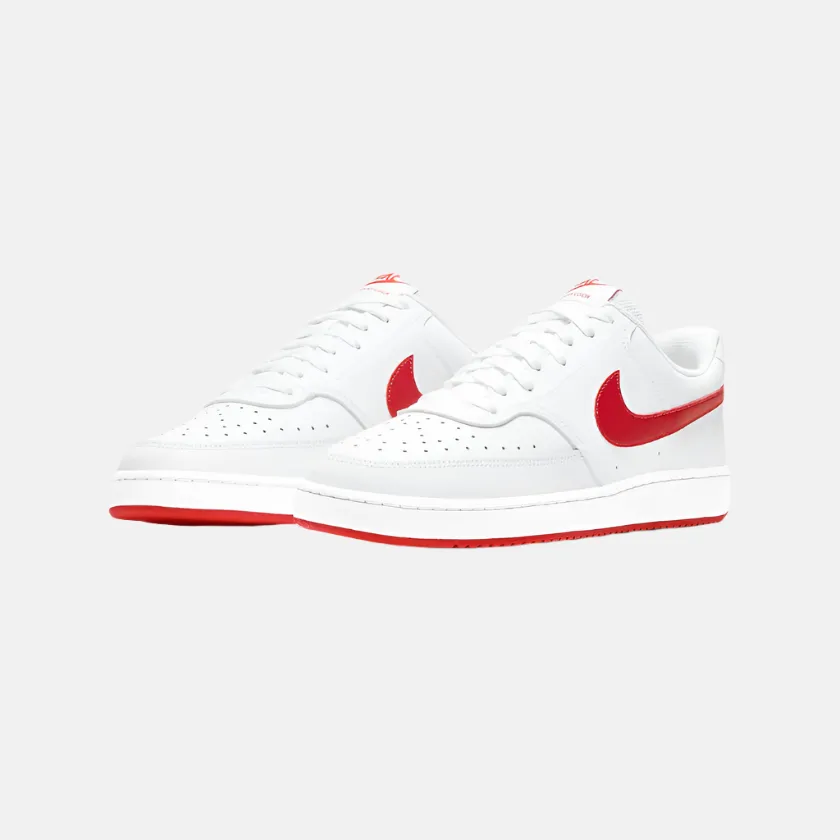 Nike Court Vision Low Men's Basketball Shoes -White/University Red