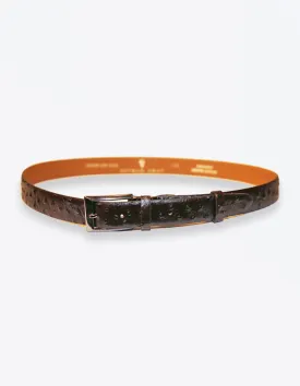 Ostrich Brown Leather Belt