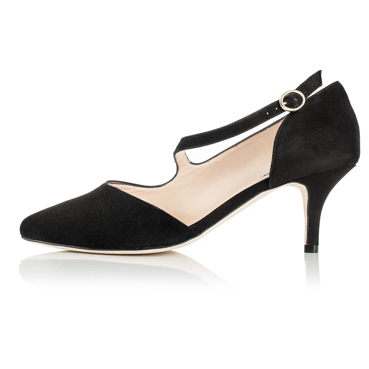 Penelope Extra-Wide Fit Shoes - Black Suede Shoes