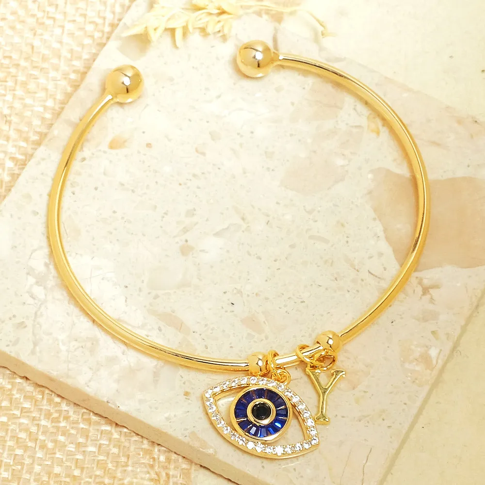 Personalized Initial Evil Eye Bracelet   Gift Box