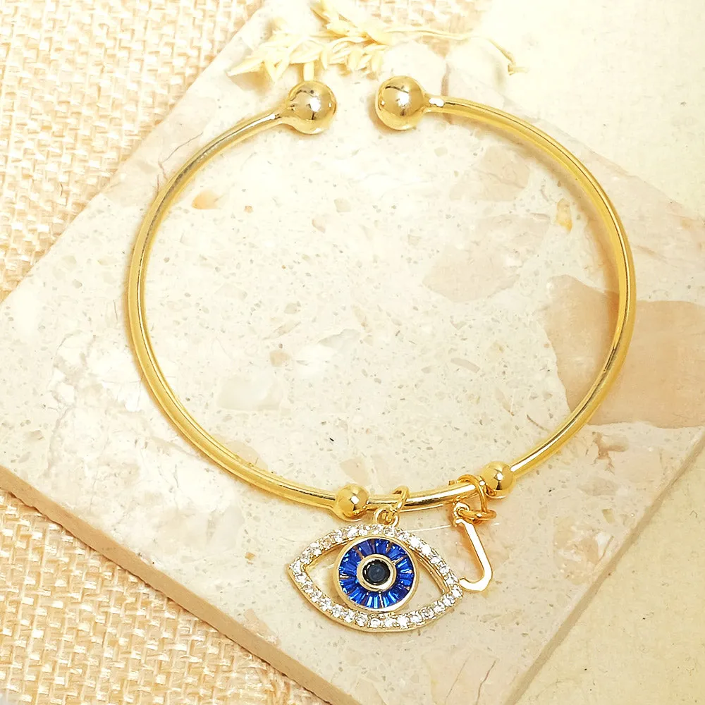 Personalized Initial Evil Eye Bracelet   Gift Box