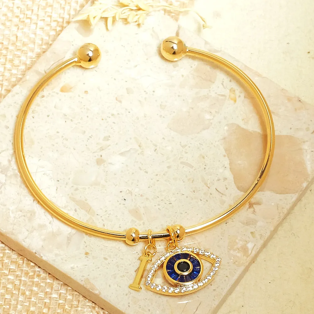 Personalized Initial Evil Eye Bracelet   Gift Box