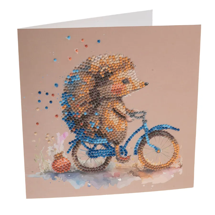 "Cute Baby Hedgehog" Crystal Art Card